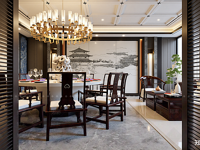新中式家居餐厅
