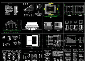 殿阁设计CAD景观图纸