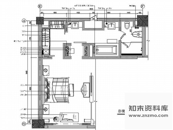 施工图某酒店总统房装修图