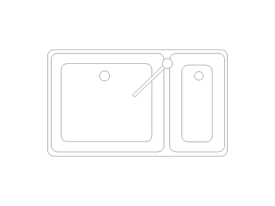 厨房设施 现代家具图块别墅家具图块施工图