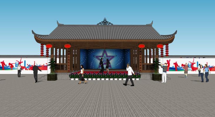 中式木屋大舞台
