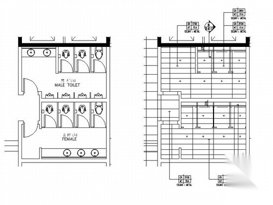 办公大厦气派洗手间室内装修图