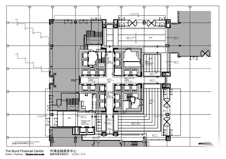 [上海]外滩国际金融服务中心办公室内装CAD施工图+方案文...