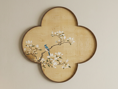 四叶草造型花鸟挂画挂画