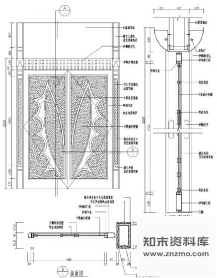 图块/节点双扇装饰门详图 通用节点