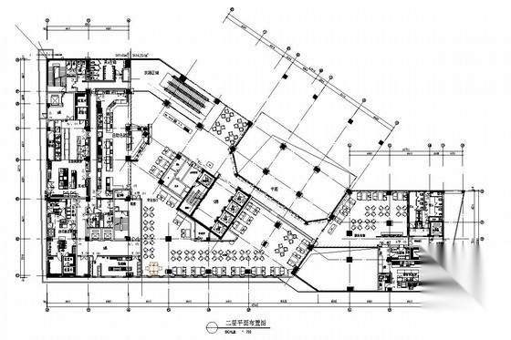 深圳 市中心繁华地带五星级商务自助餐厅施工图 含