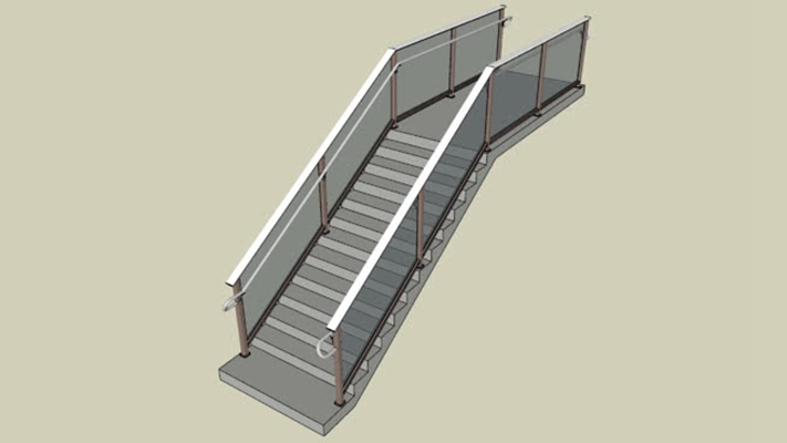 铁艺楼梯 草图大师模型
