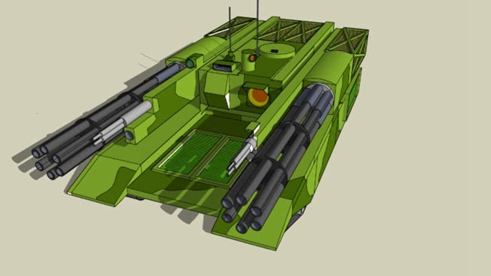 坦克 草图大师模型