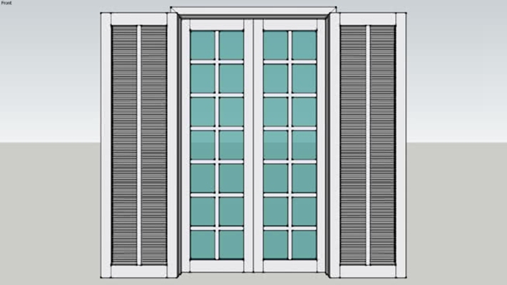 双开门 草图大师模型