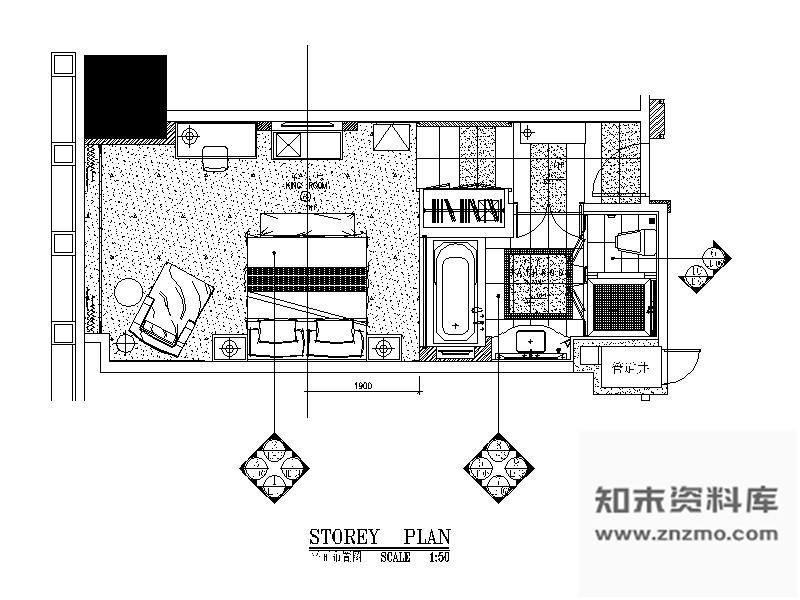 施工图北京某酒店双人房施工图