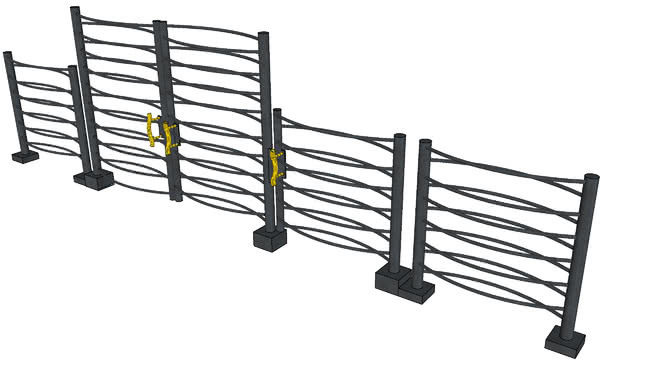 现代钢栅栏 室外 旋转式栅 其他