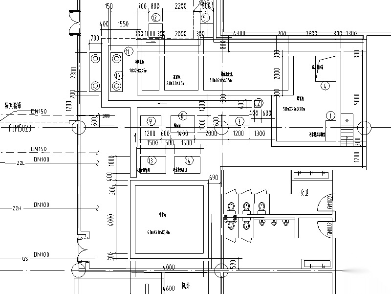 上海中水处理站建筑给排水图纸