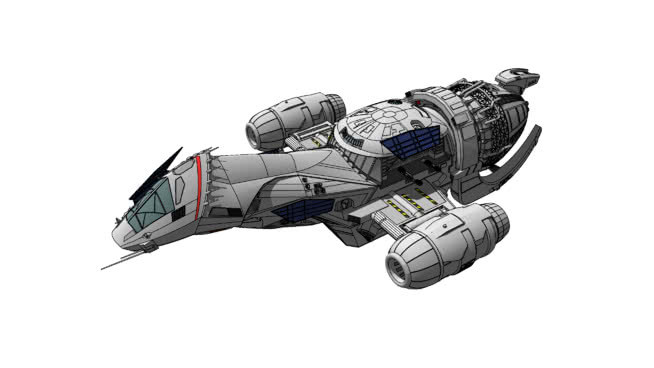 Serenity - Firefly-class Mid-bulk Transport (v 1.1) 机器 降落伞 摄像机 机械 电钻