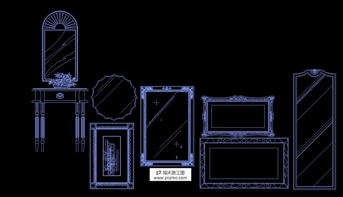 【欧式别墅】纹样 柱形 样 特色造型镜