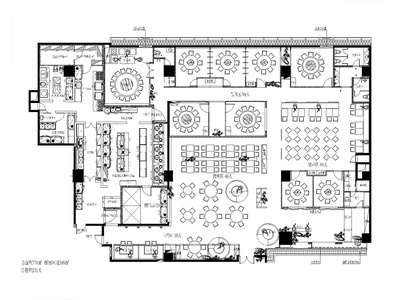深圳北京烤鸭坊餐厅装修施工图_附效果图
