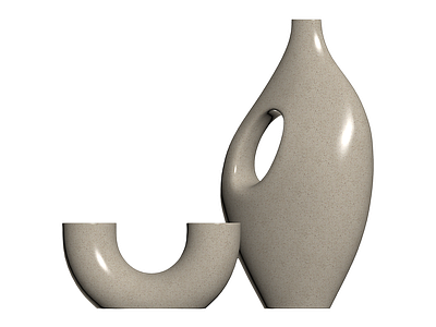 现代风格花瓶与装饰件