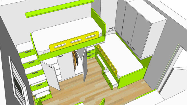 bedroom for kids 其他 活页簿 书桌 打印机 搁层