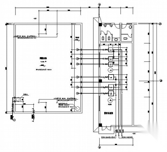 某厂房水泵房布置平面图 市政给排水 给排水图