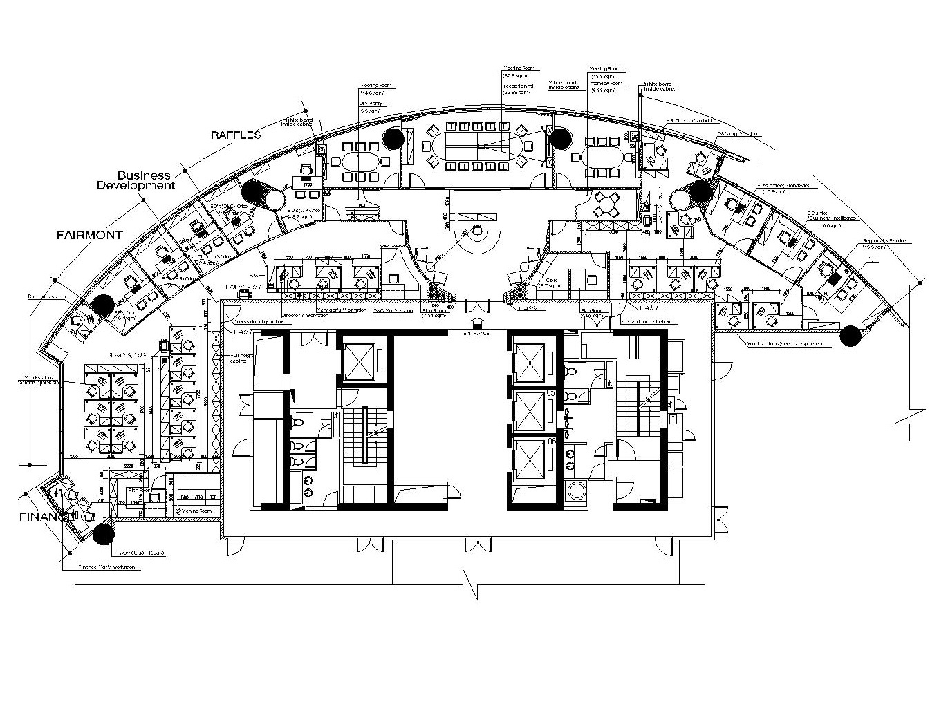 现代简约风格办公空间概念施工图设计（附效果图+概念文...