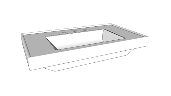 洗面盆 草图大师模型