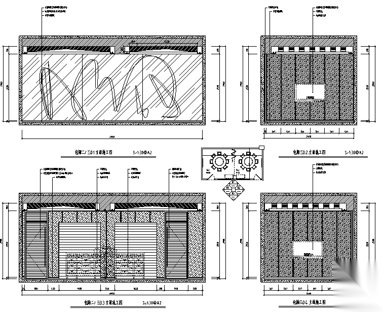 [福建]混搭风格海鲜主题餐厅设计施工图（附效果图）
