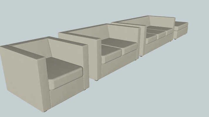 组合沙发 草图大师模型