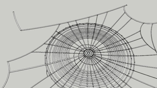 用于三维建模的多边形网格蜘蛛网 电风扇 蜘蛛网 风扇