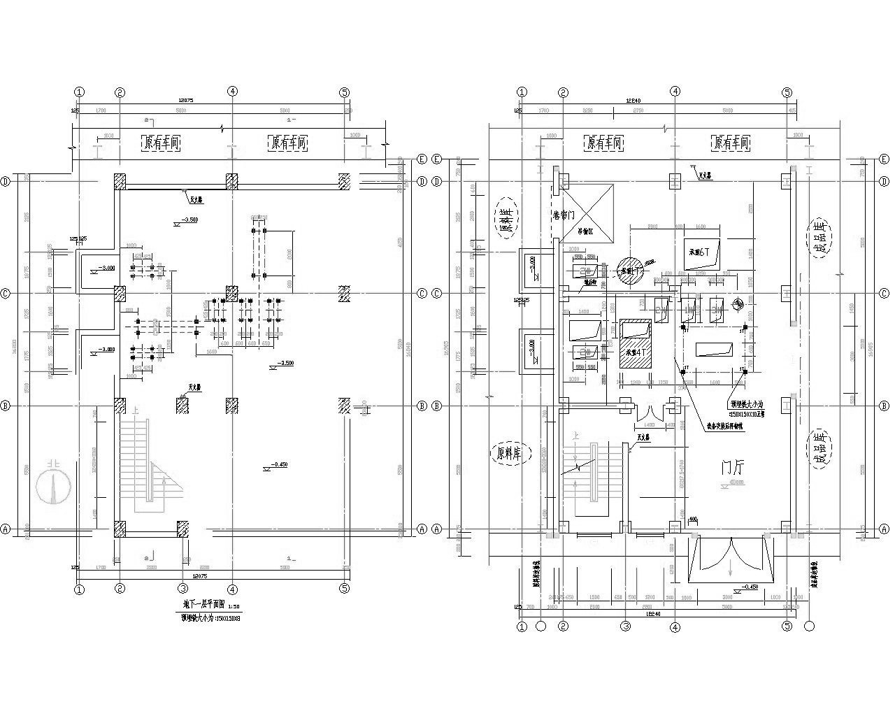 六层饲料车间钢框架结构施工图（CAD）