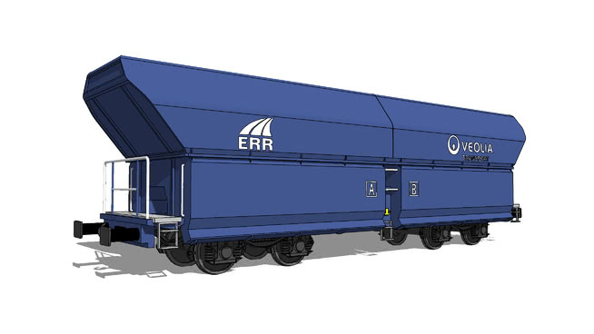 ERR - Coal Hopper - Falns - Veolia Livery 火车 机械 运货车厢 垃圾车