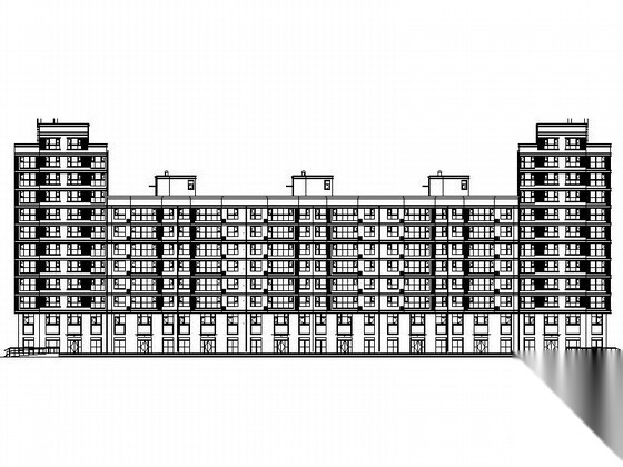 [唐山]某U型十一层商住楼建筑施工图