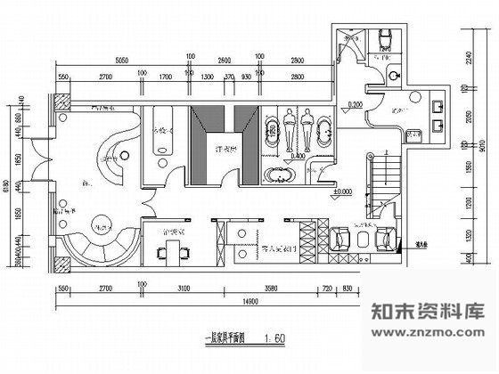 施工图吉林美容养生现代风格SPA会所室内装修施工图含实景