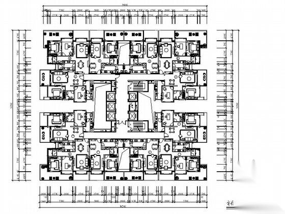 [深圳]某现代精装国际公寓奇数层户型室内竣工图