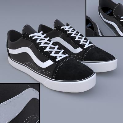 现代范斯黑色休闲布鞋