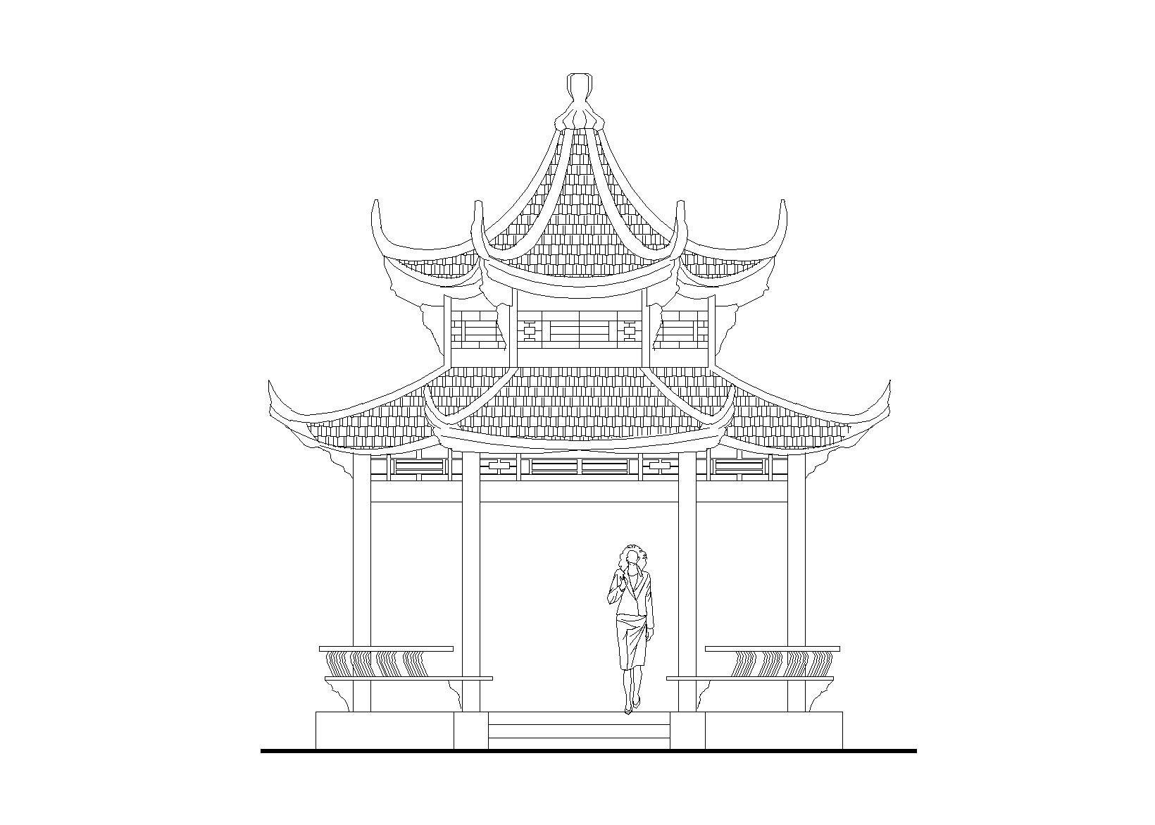 六角亭施工图设计 CAD