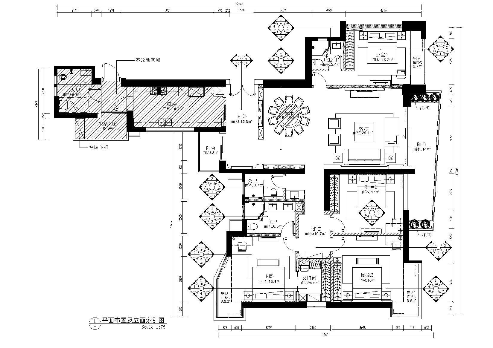 [澳门]230㎡平层私宅丨高清效果图+CAD施工图+物料书 大平层