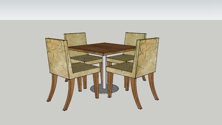 休闲桌椅组合 草图大师模型