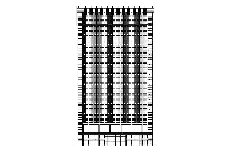 [宁夏]高层玻璃幕墙立面综合办公楼建筑施工图