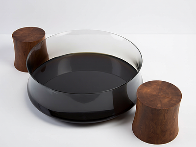 木质底座茶几组合