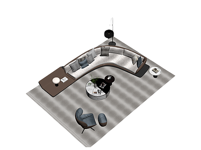 现代客厅组合家具