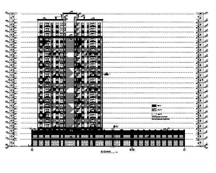 [合肥]高层框架结构住宅及商业建筑施工图（含多栋及水...