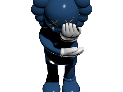 蓝色卡通人物雕塑