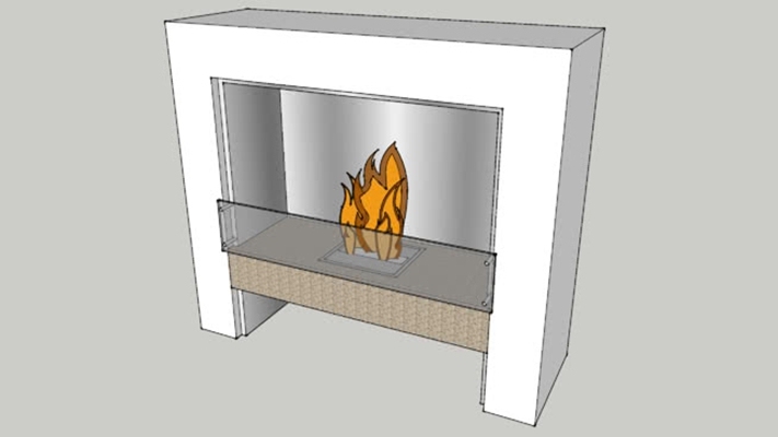 电壁炉 草图大师模型
