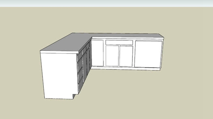 厨房台面 草图大师模型