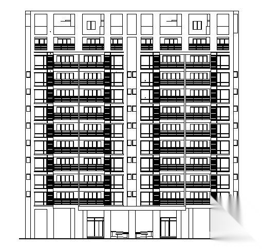 [贵州省]某高档小区十层住宅楼建筑方案图