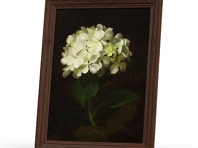 带画框的花卉挂画