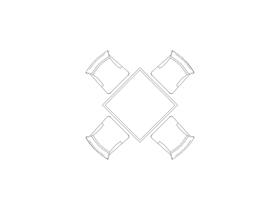 桌椅 酒店别墅专用平面模块