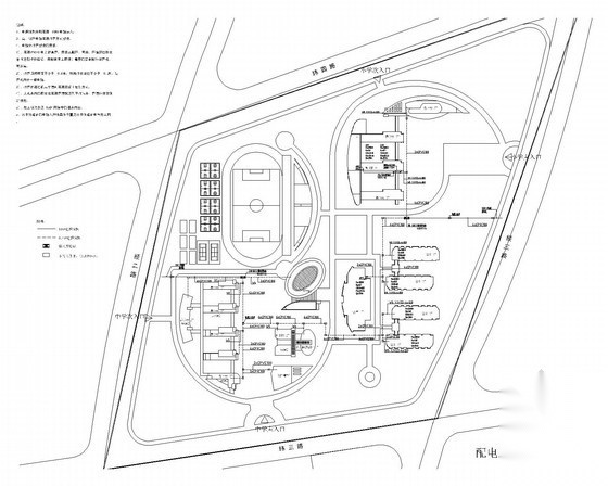 [内蒙古]学校电力工程外线总图电气总平面图（甲级院） 电气图