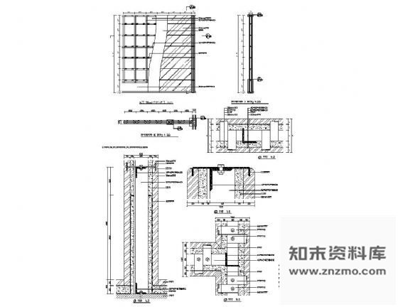 图块/节点石材墙体湿挂结构详图 墙面通用节点