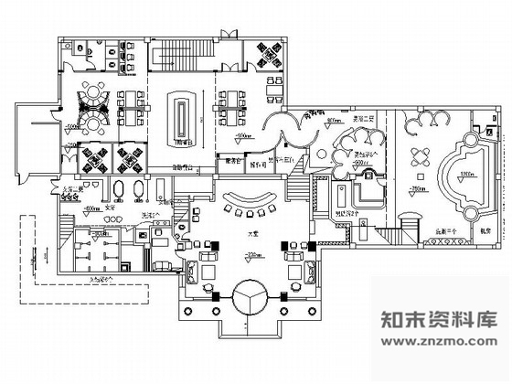 施工图武汉高档现代风格洗浴中心室内CAD装修图含效果