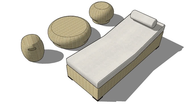 躺椅 草图大师模型